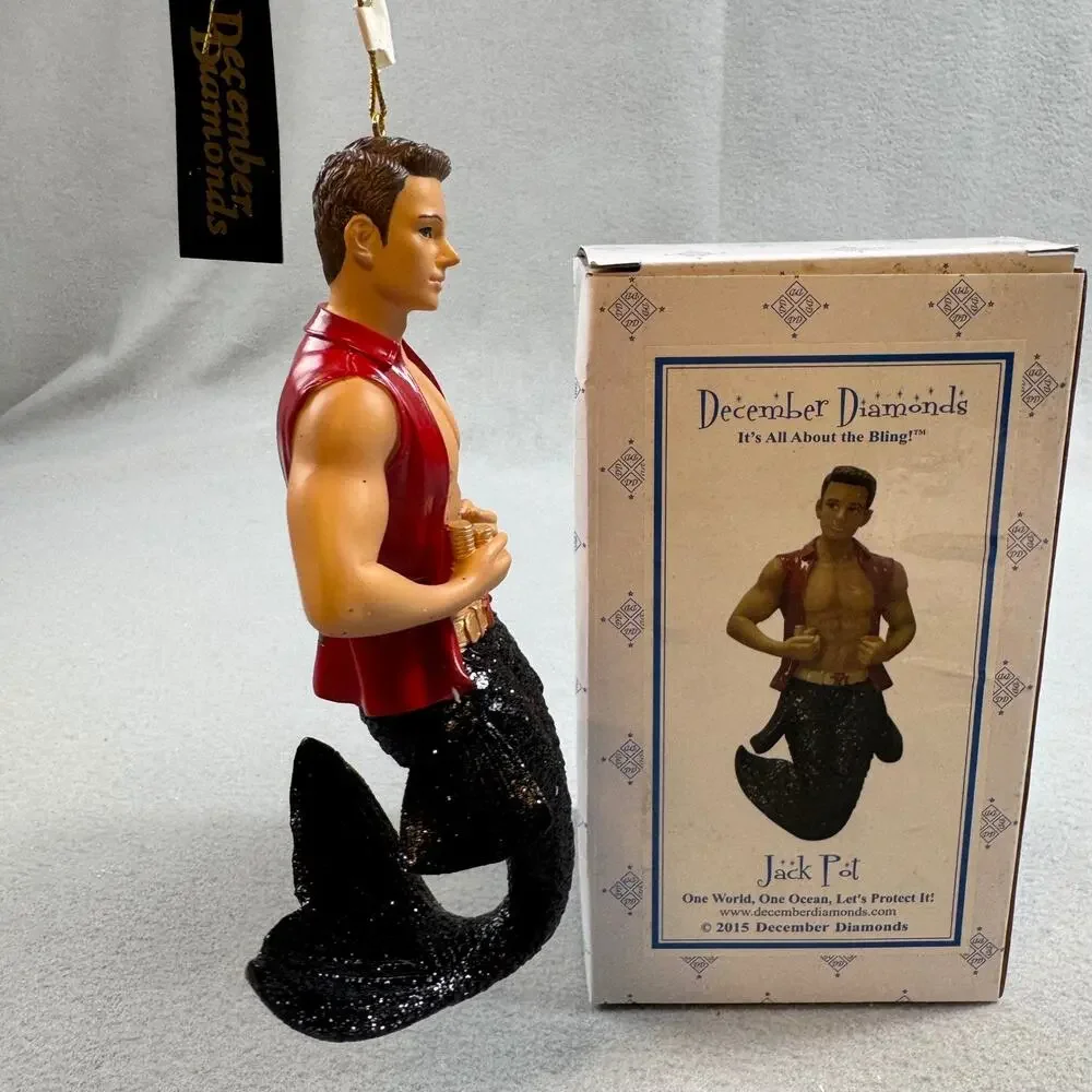 December Diamonds Jack Pot Merman Ornament 2015 Retired w Box 7